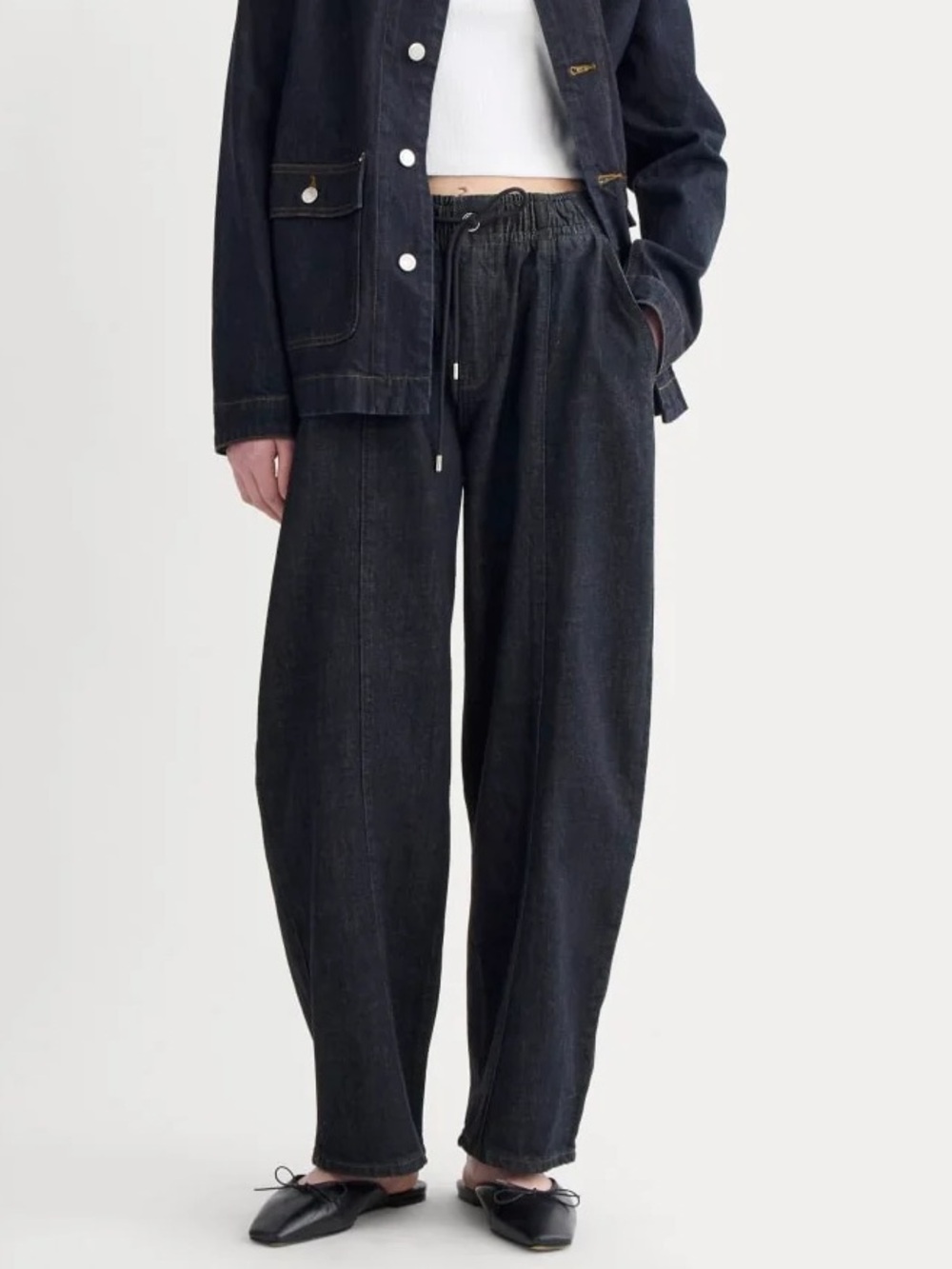 NWT Everlane Drawstring Baggy Barrel Jeans M